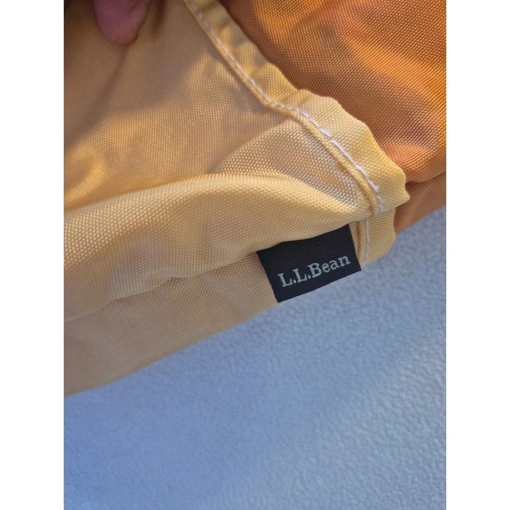 LL Bean Everyday Lightweight Tote Bag Orange Yellow Colorblock Zip Top CNLP1117